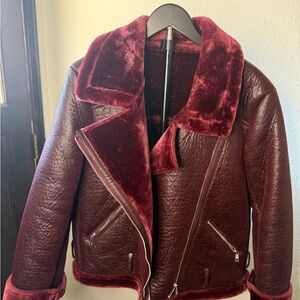Commense Deep Red Teddy Jacket